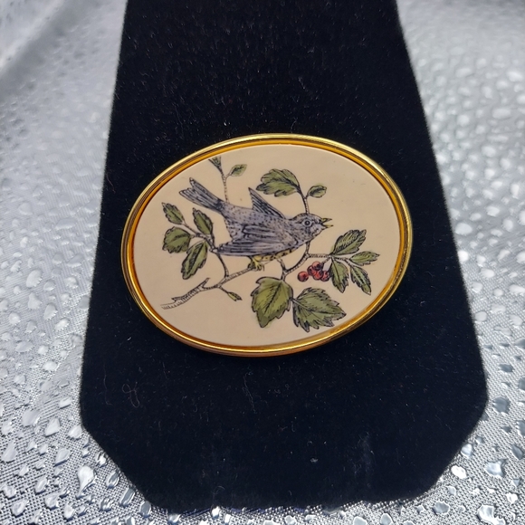 Vintage Barlow Etched Bird Brooch, GC & Attractive. - Picture 11 of 13